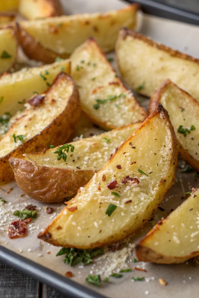 Baked Garlic Parmesan Potato Wedges Recipe