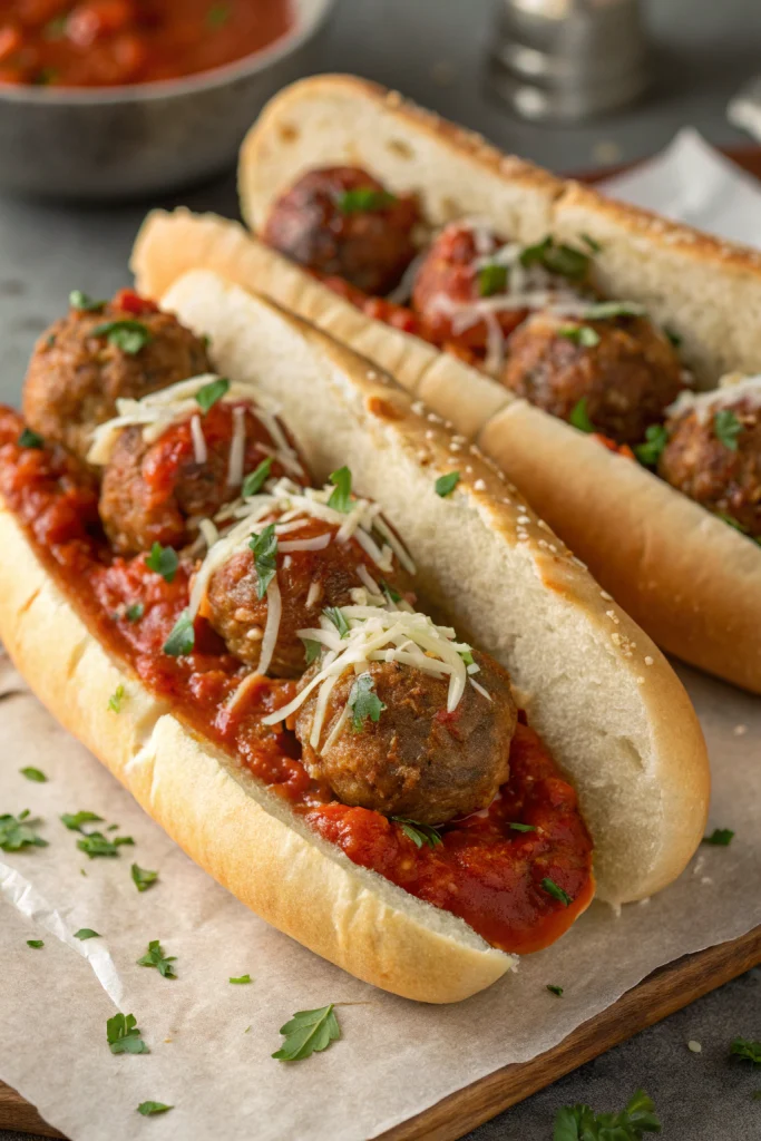 Cheesy Meatball Subs Recipe