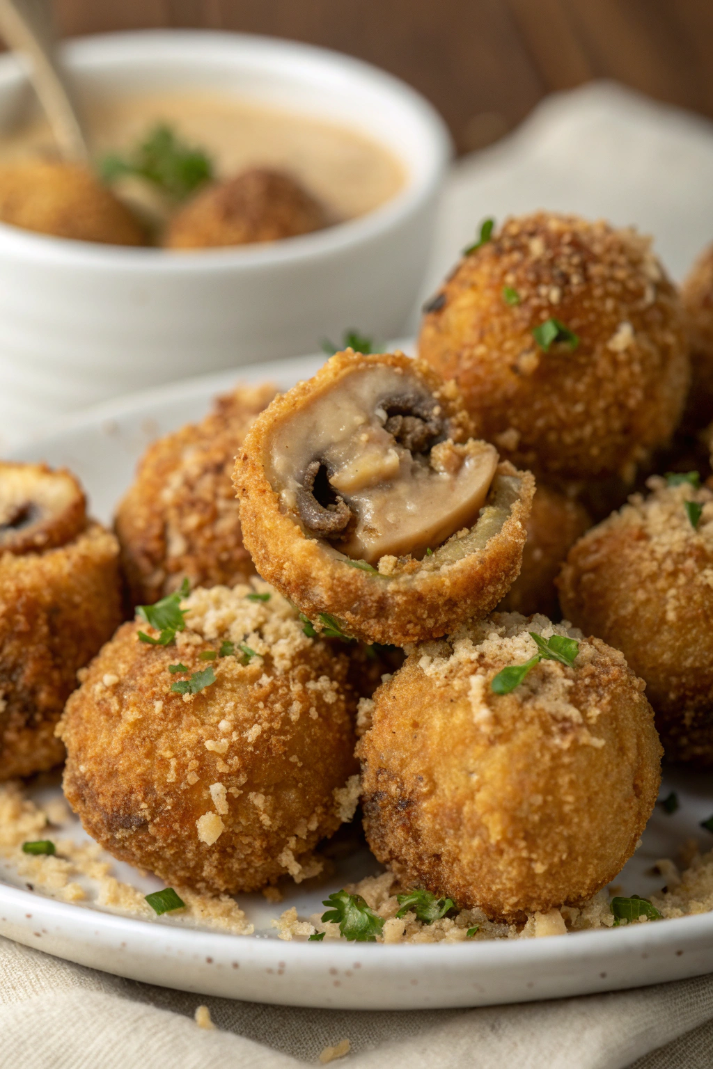 Crispy Fried Mushrooms with Cool Ranch Dip