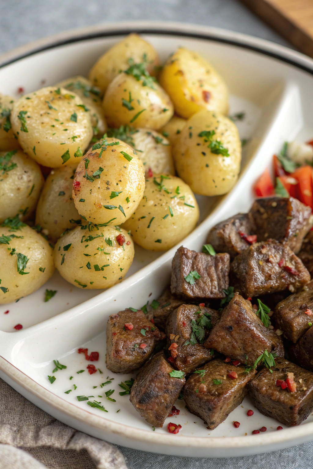Garlic Butter Steak Bites & Potatoes Recipe
