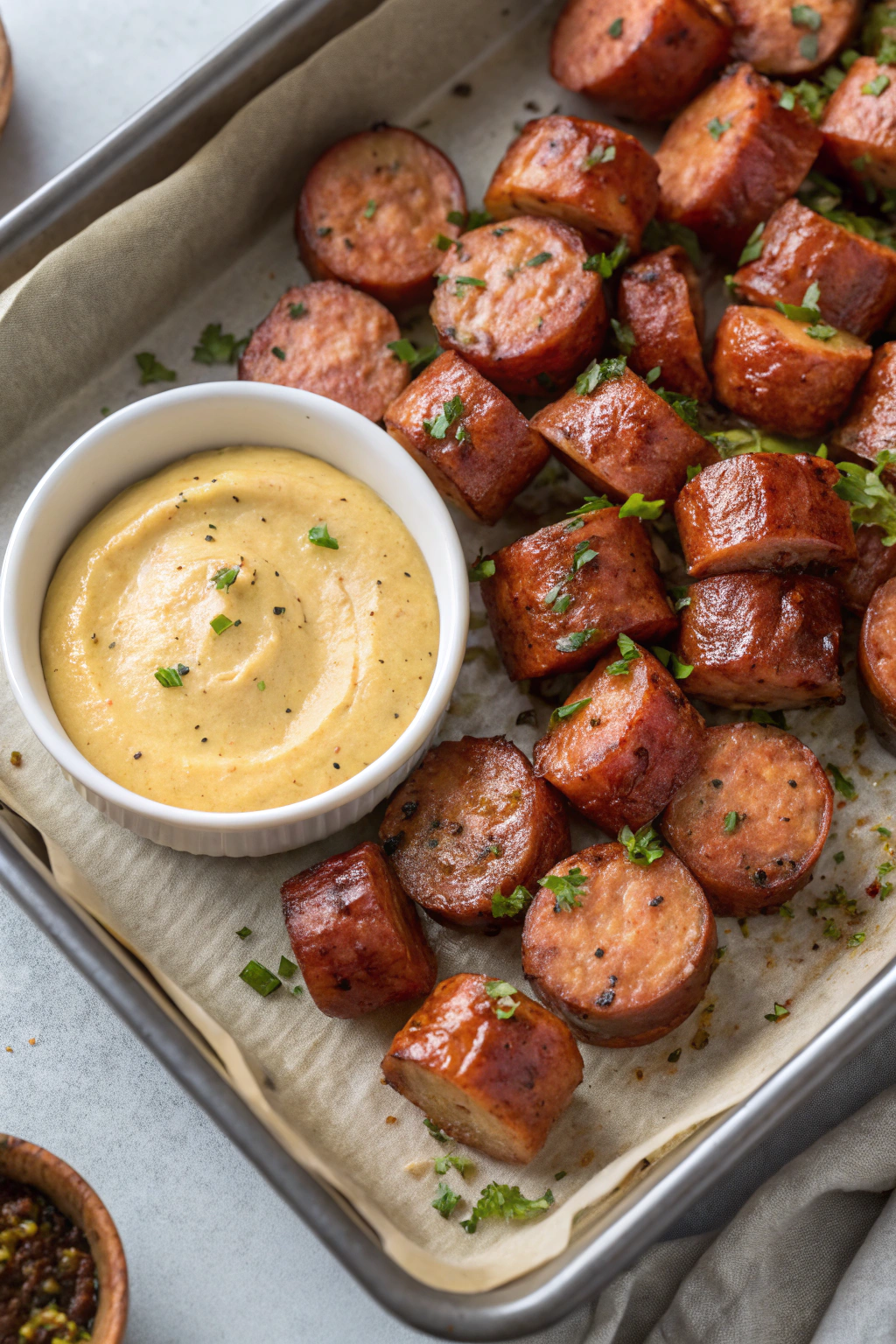 Mustard Hasselback Kielbasa Bites Recipe