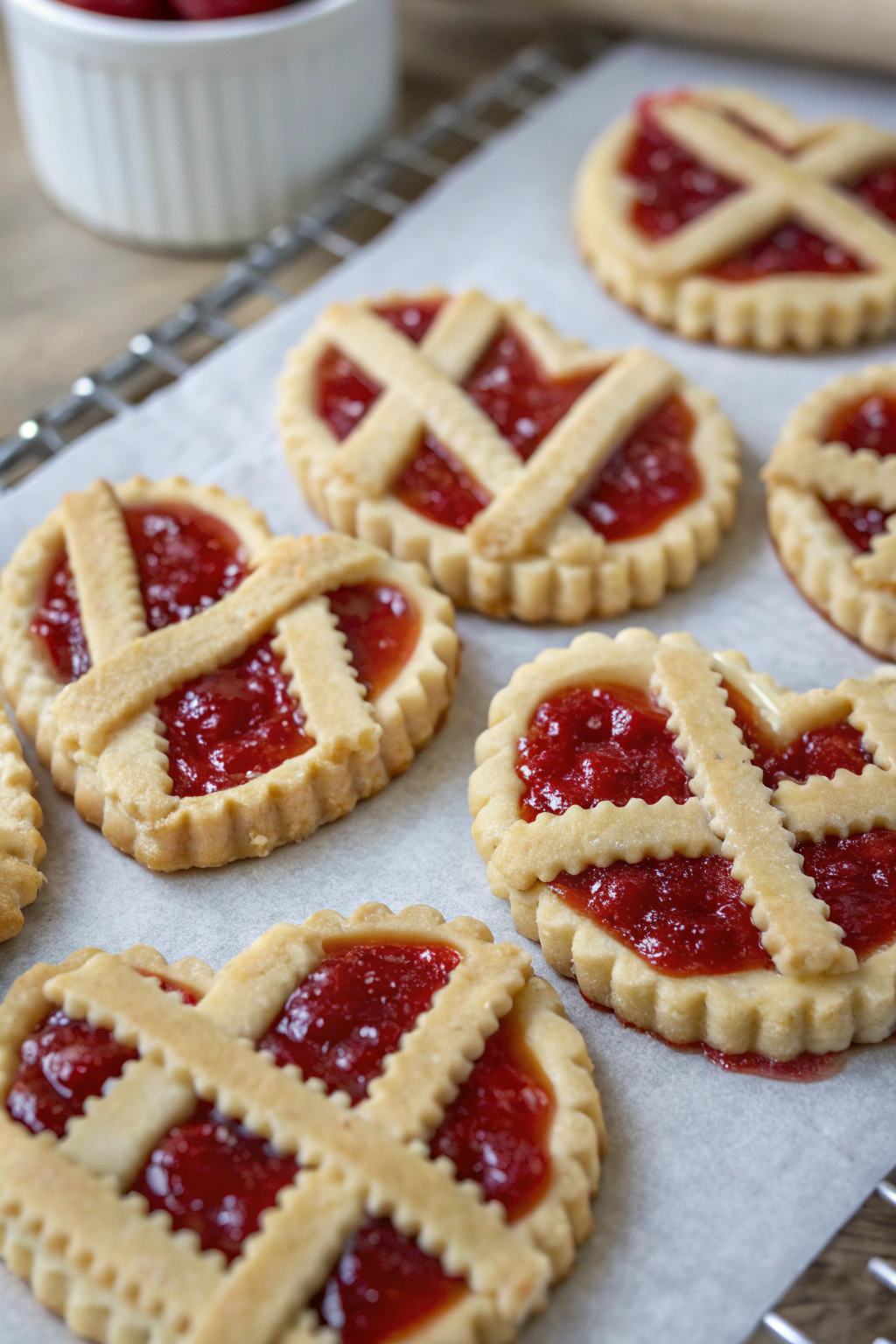 Raspberry Chia Jam Heart-Shaped Linzer Cookies Recipe