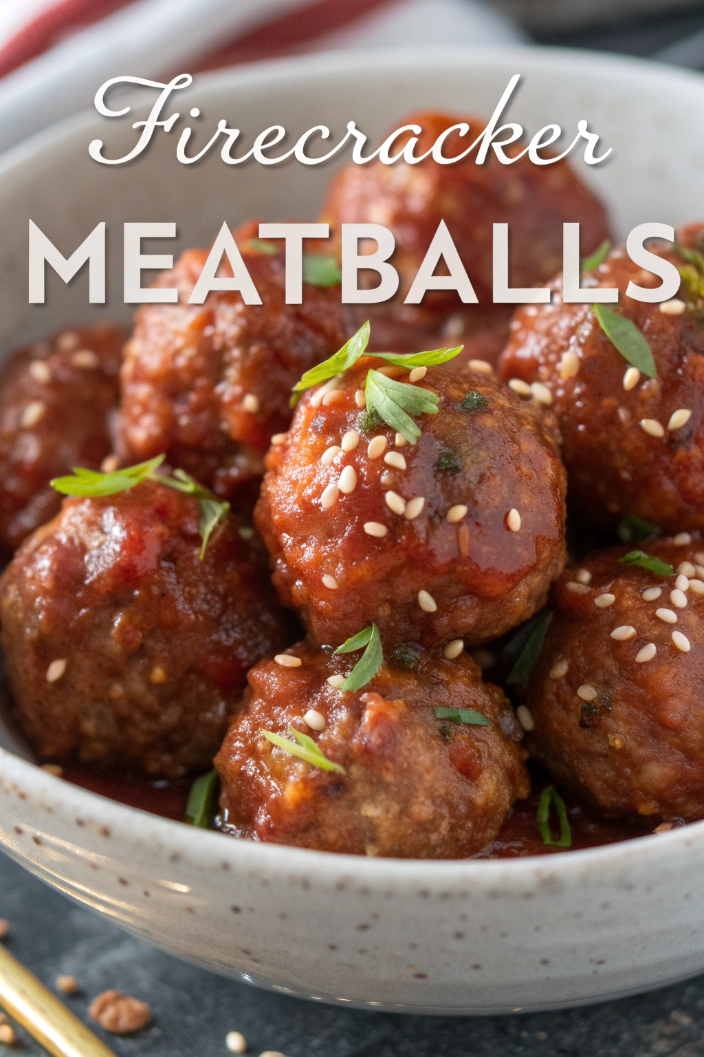 Spicy Chili Crunch Firecracker Meatballs Recipe