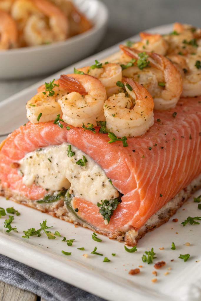 Crab and Shrimp Stuffed Salmon Recipe