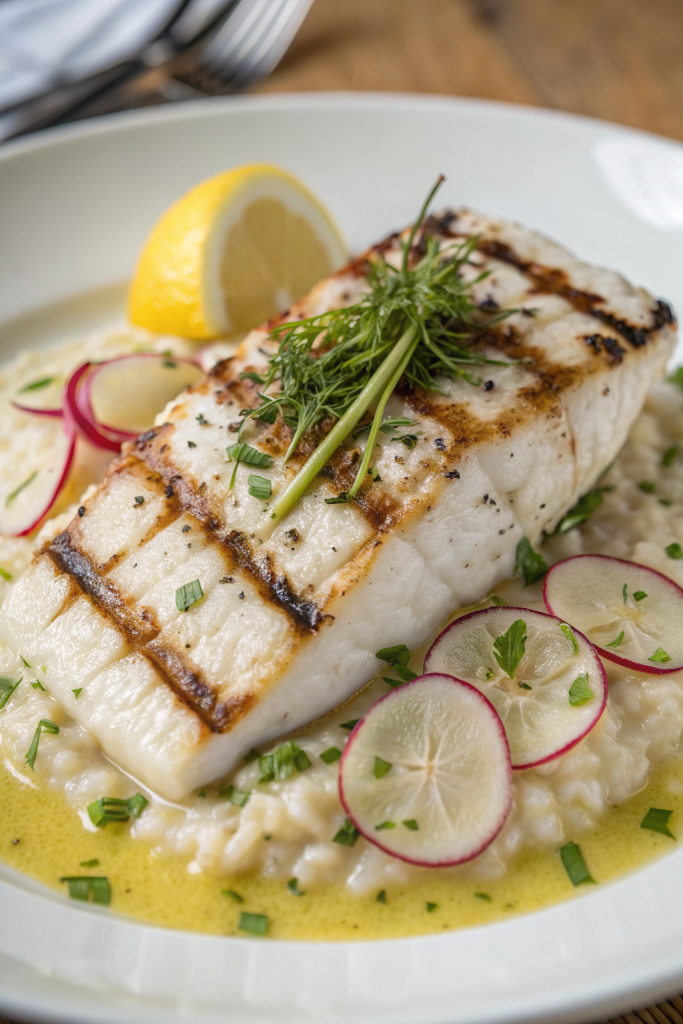 Grilled Sea Bass with Herb Butter