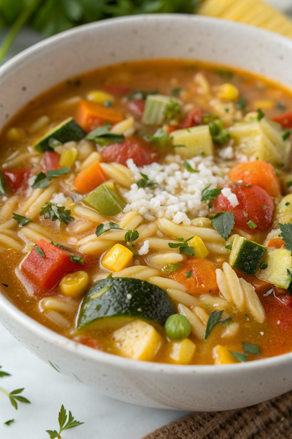 Healthy Vegetable Orzo Soup Recipe