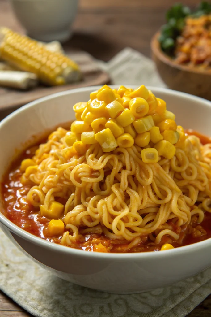 Korean Corn Cheese Instant Ramen Noodles