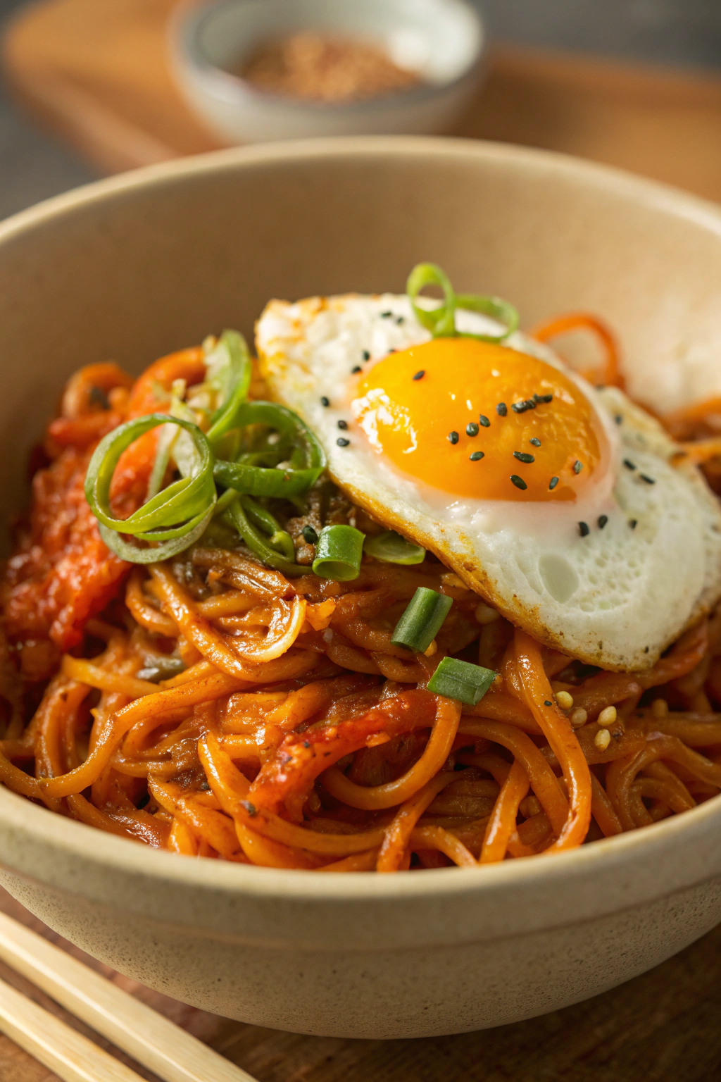 Korean Spicy Ramen Noodles with Cheese