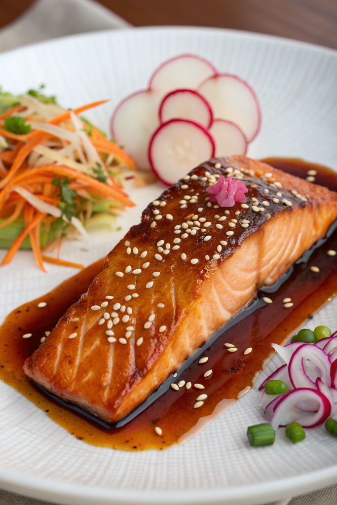 Sake-Glazed Salmon with Sesame Seeds