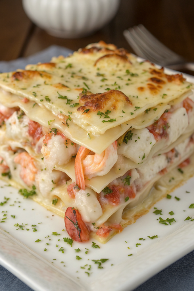 Seafood Lasagna with Lobster and Shrimp