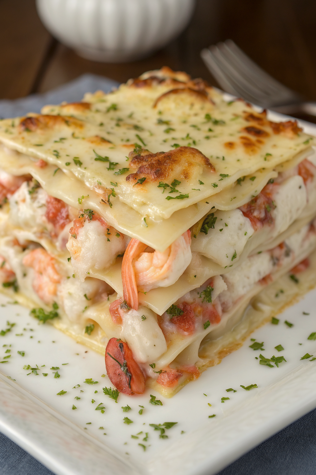 Seafood Lasagna with Lobster and Shrimp
