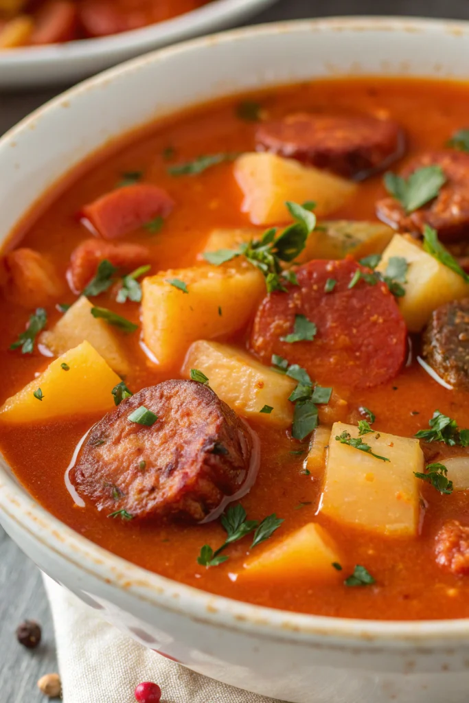 Spanish Potato Soup with Chorizo