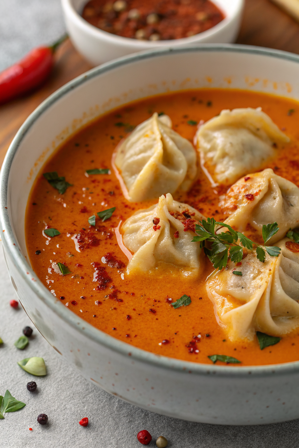 Tasty Coconut Curry Soup With Dumplings
