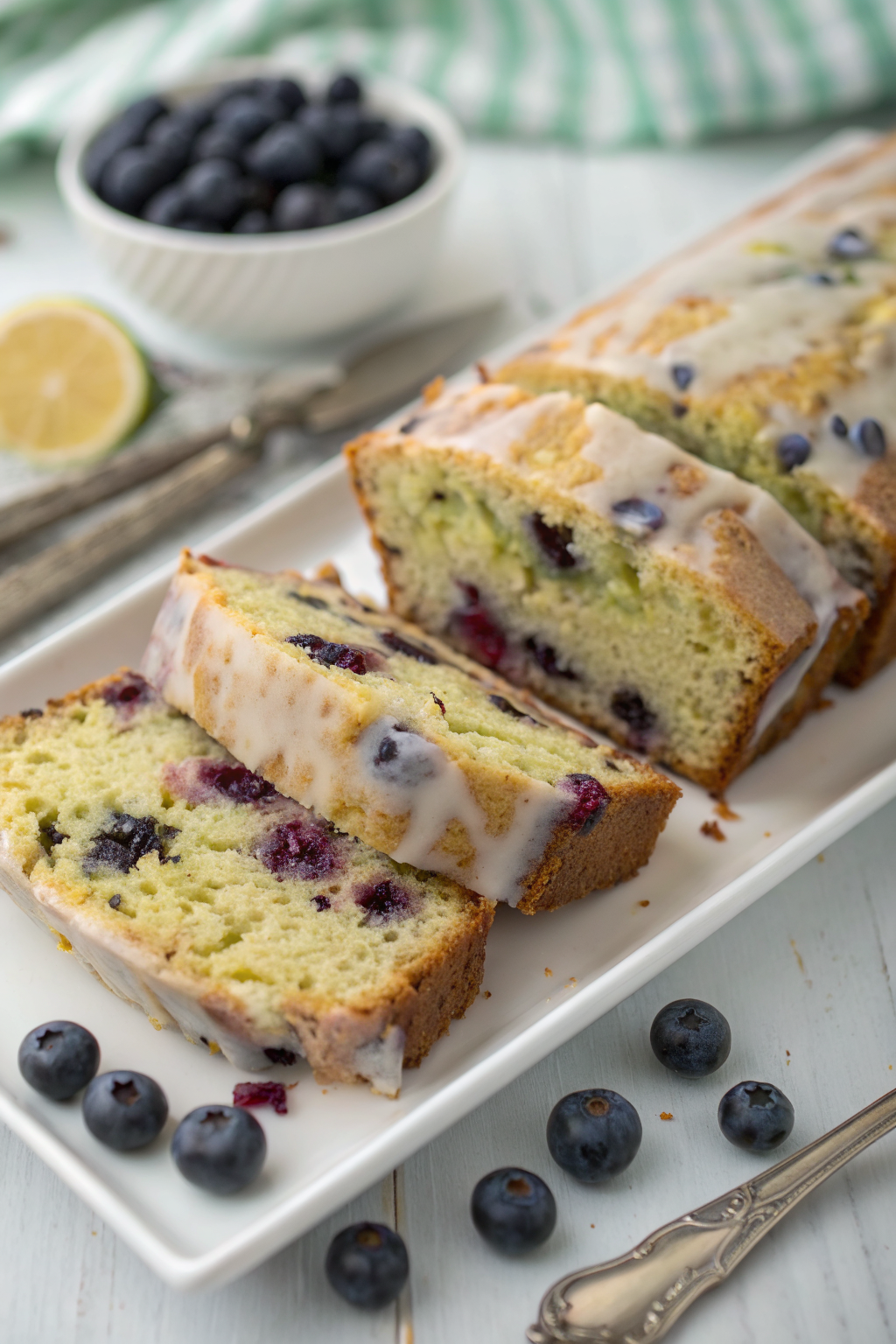 Blueberry Zucchini Bread With Lemon Glaze