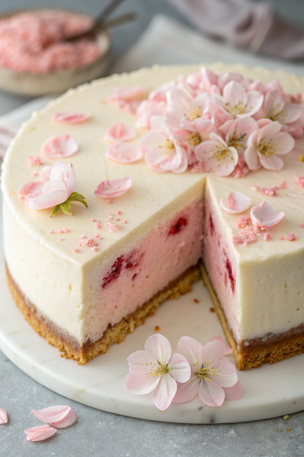 Cherry Blossom Japanese Sakura Cheesecake Recipe