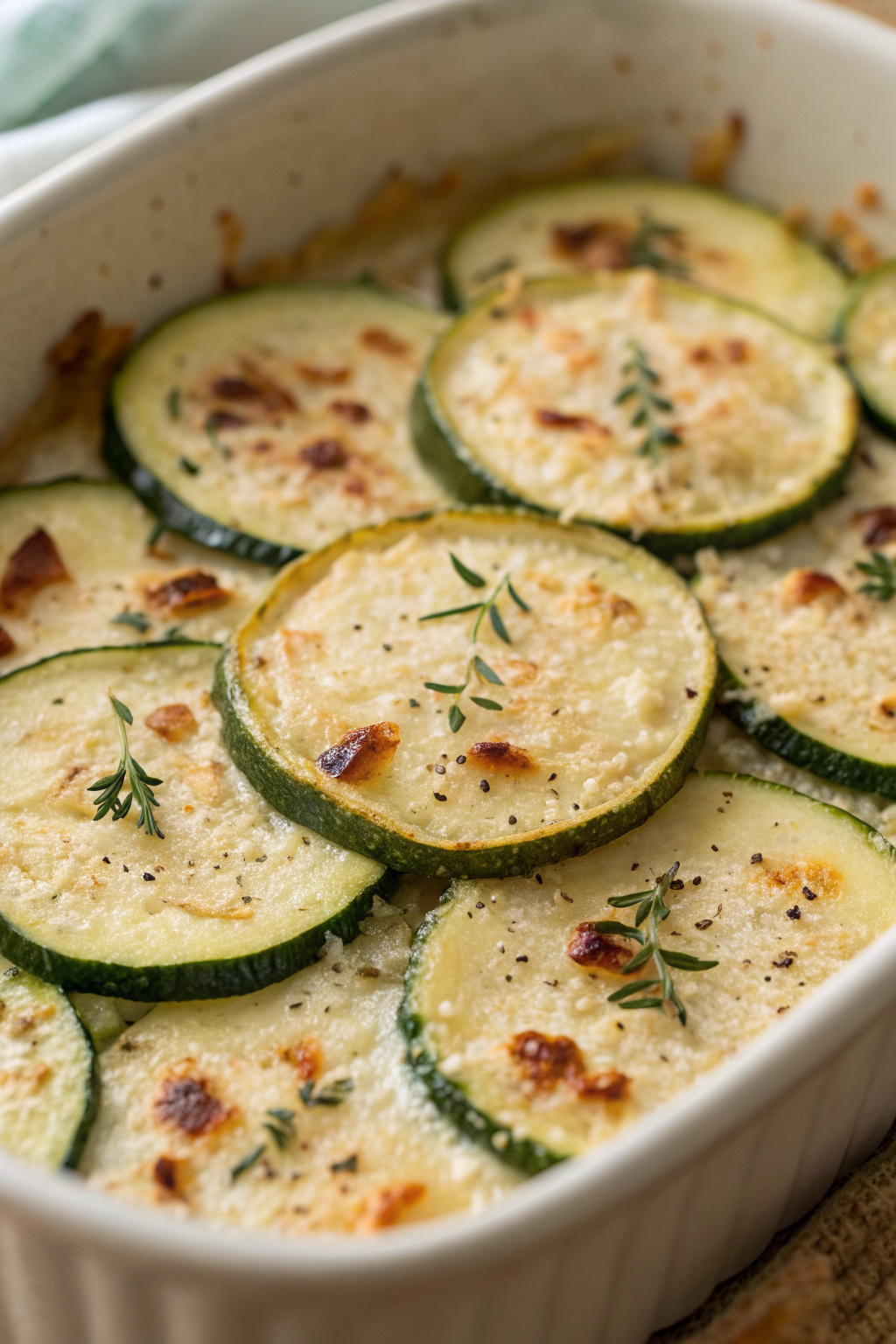 Creamy Parmesan Baked Zucchini Recipe