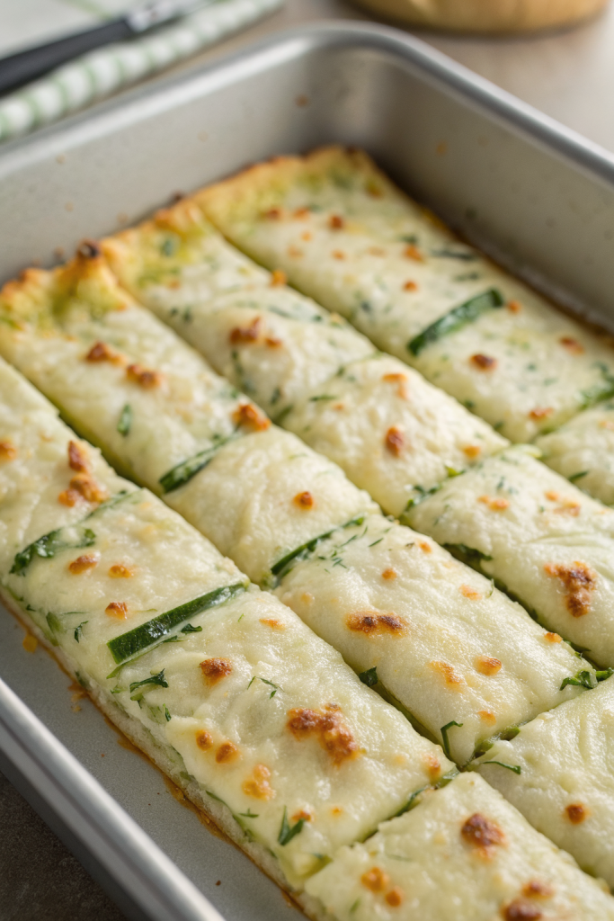 Guilt-Free Cheesy Zucchini Breadsticks Recipe