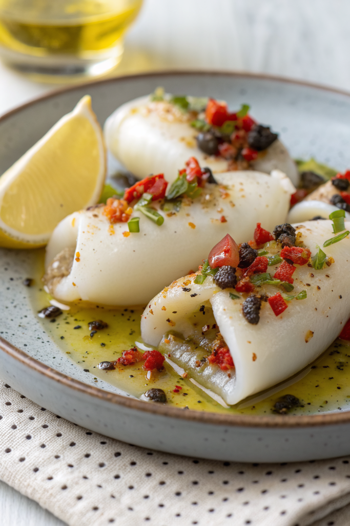 Tasty Grilled Squid with Garlic and Chili