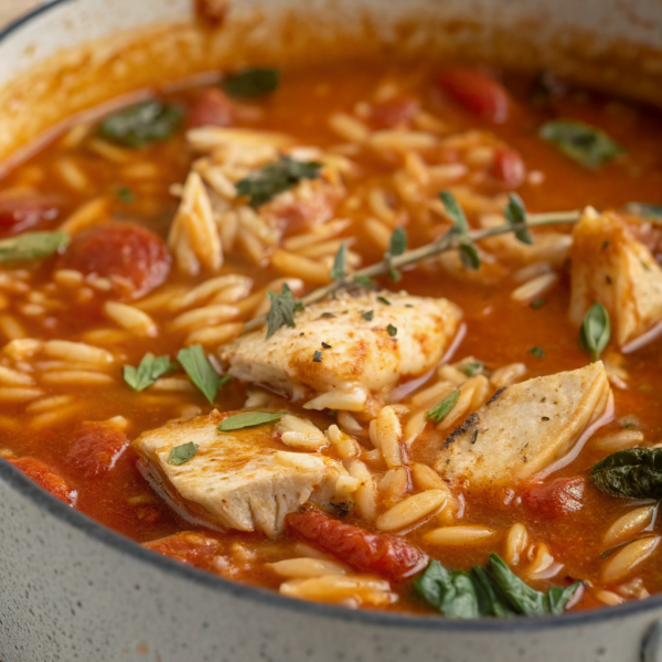 Chicken Orzo Tomato Soup Recipe