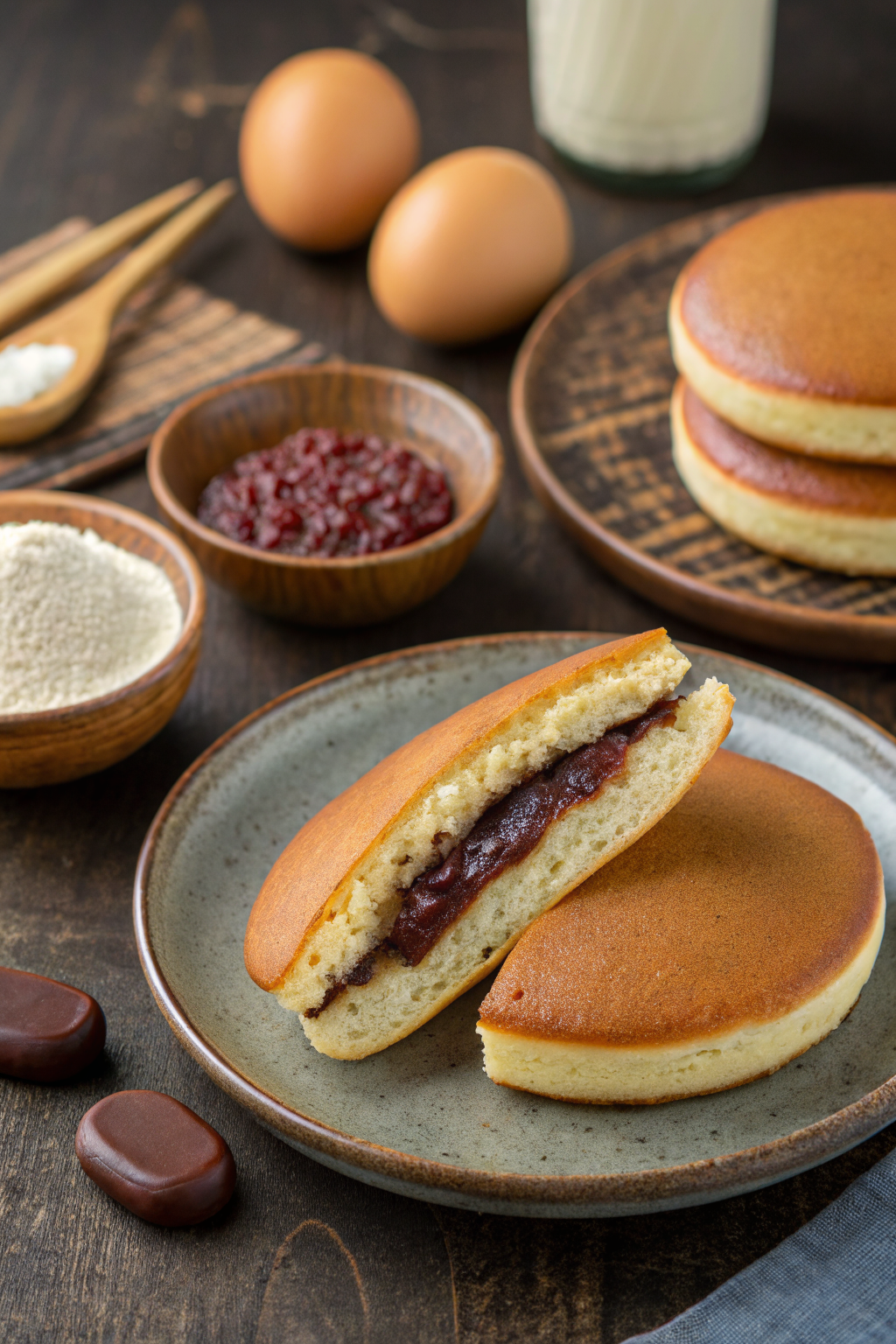 Dorayaki Japanese Red Bean Pancakes Recipe