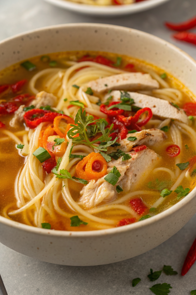 Ginger Garlic Chicken Noodle Soup Recipe