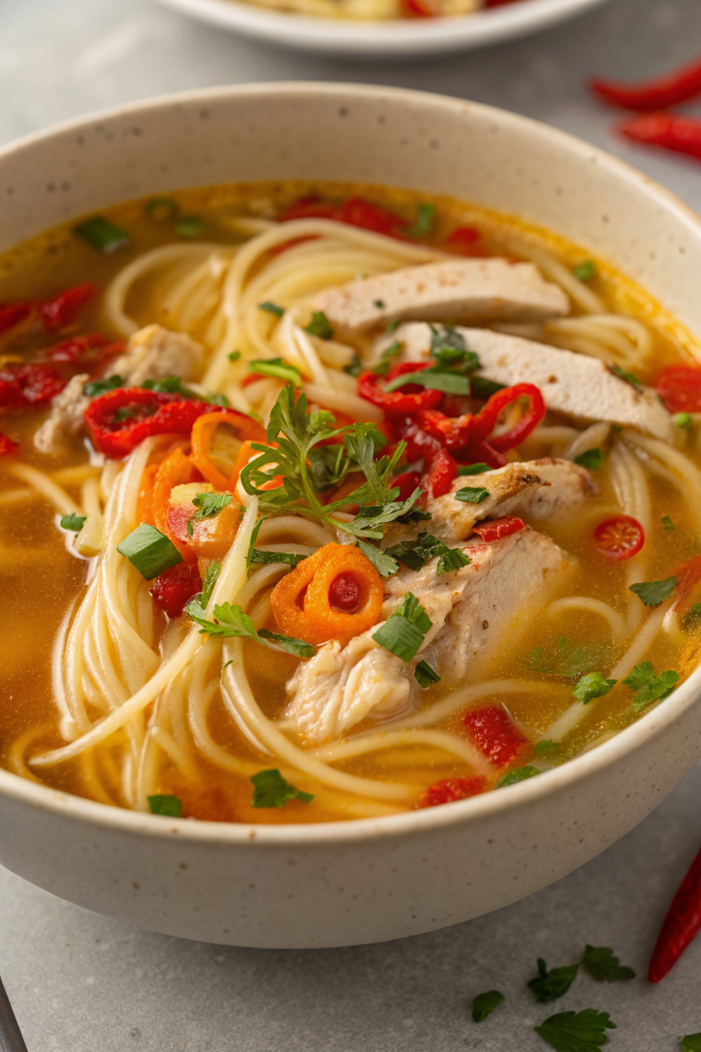 Ginger Garlic Chicken Noodle Soup Recipe