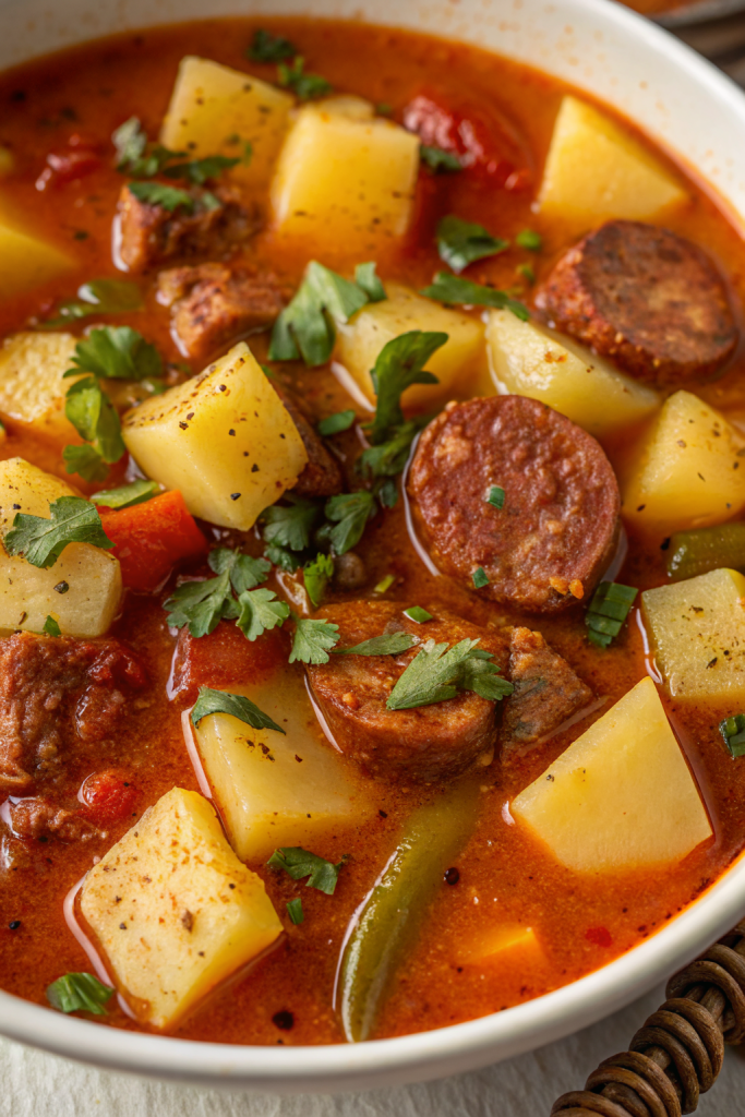 Spanish Potato Soup with Chorizo