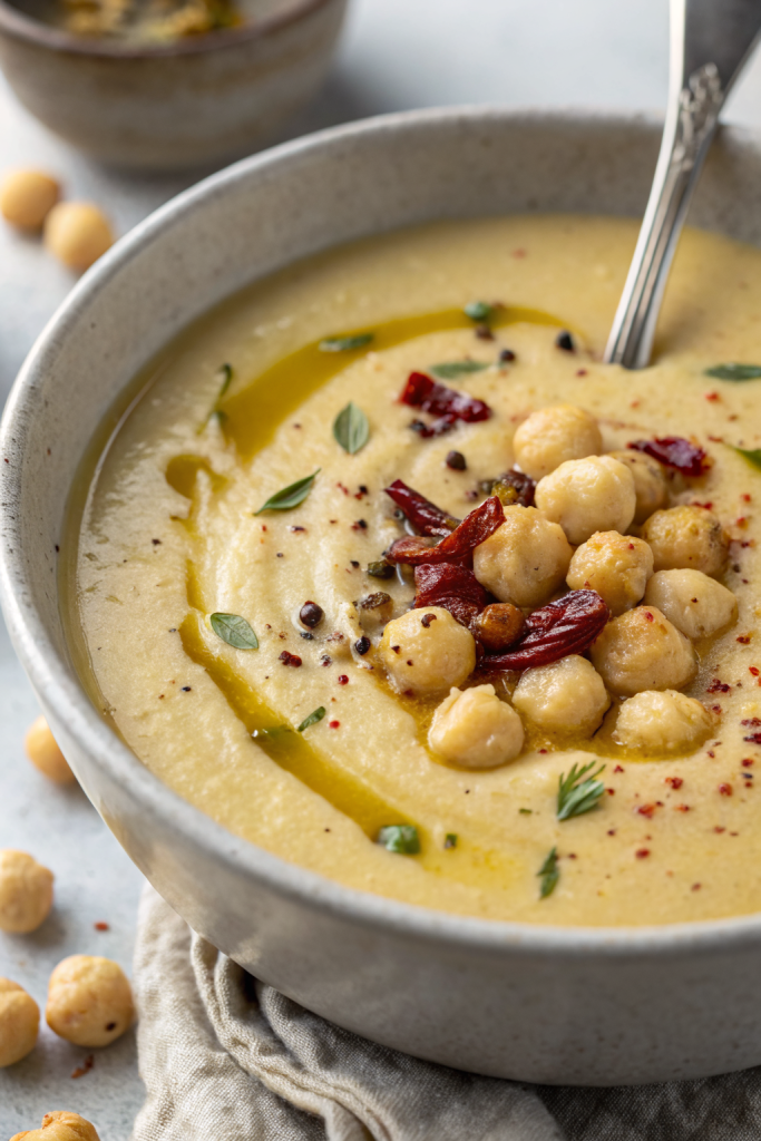 Vegan Garlic Chickpea Soup Recipe