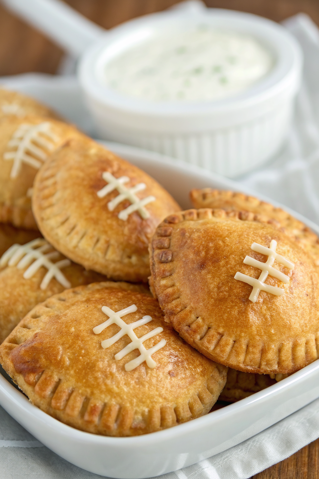 Buffalo Chicken Football Hand Pies Recipe