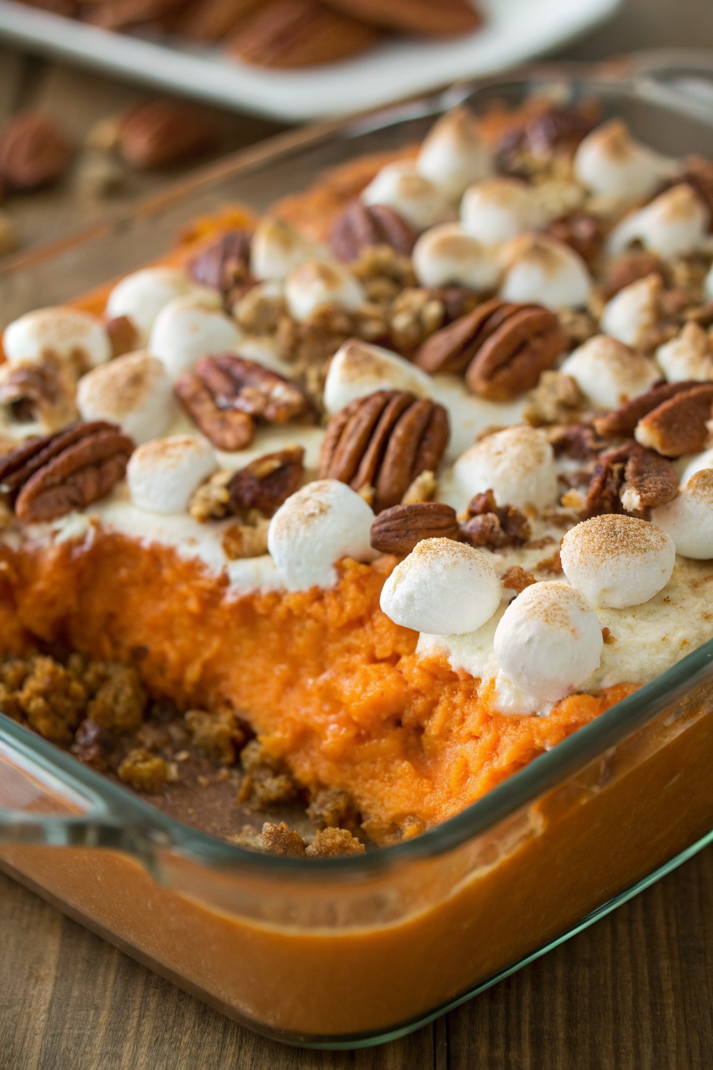 Classic Sweet Potato Casserole with Pecans Marshmallows