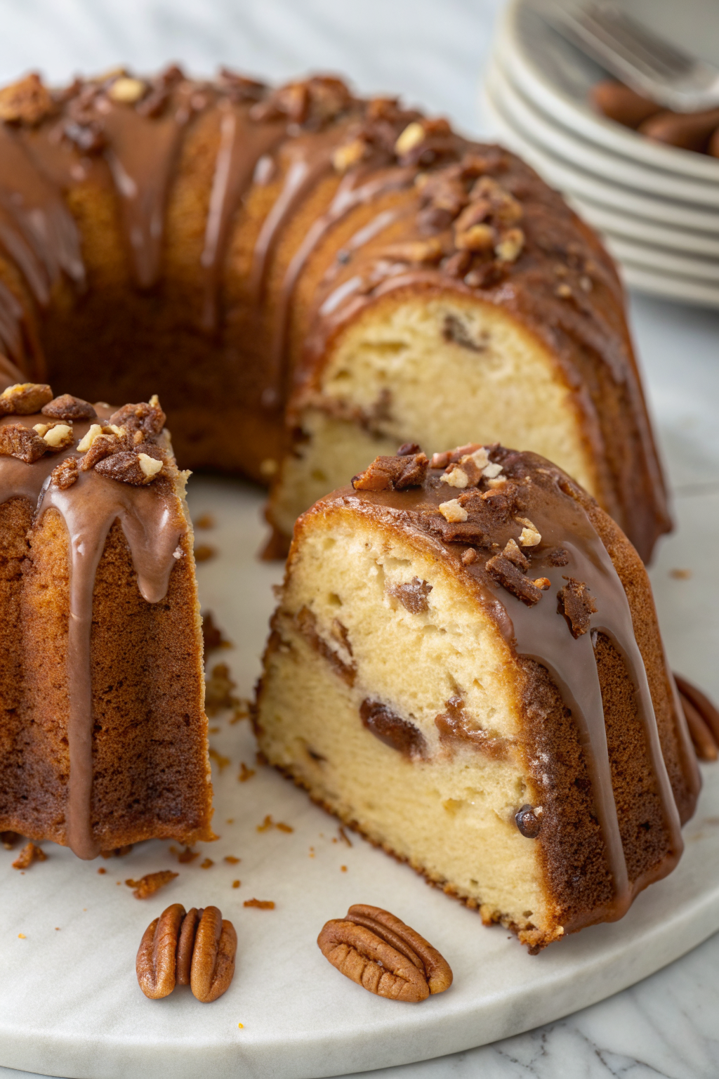 Glazed Bourbon Pecan Pound Cake Recipe