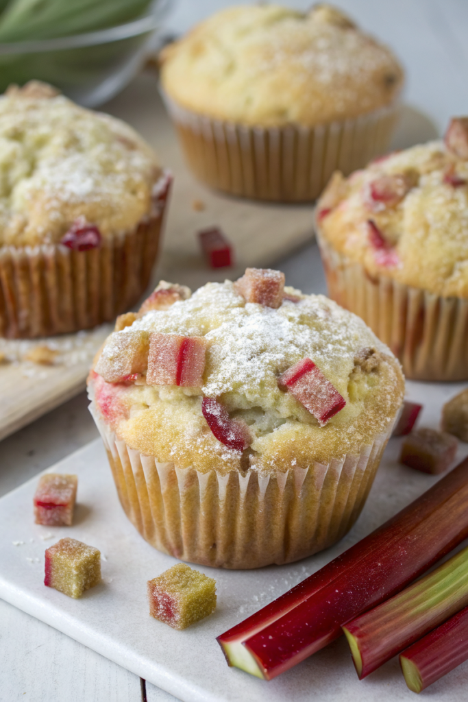Homemade Baked Rhubarb Muffins Recipe