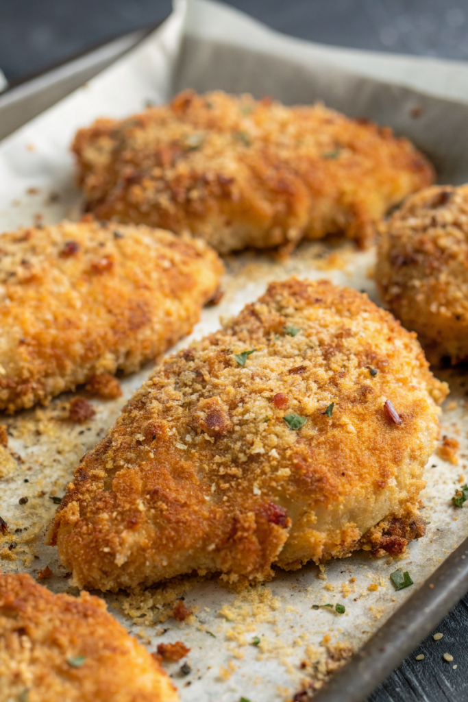 Oven Baked Crispy Parmesan Chicken Recipe