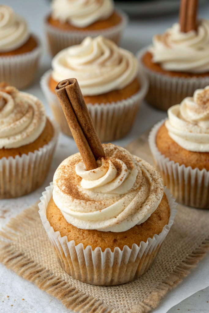 Chai Latte Cupcakes with Caramel Brûlée Frosting