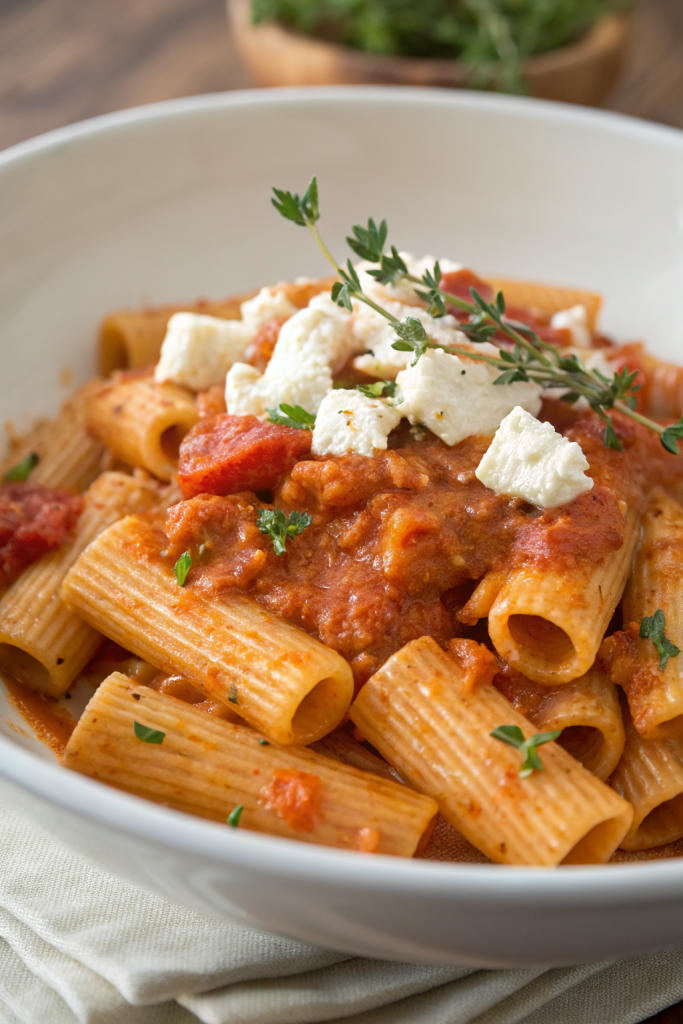 Cream-free Tomato Rigatoni Pasta Recipe