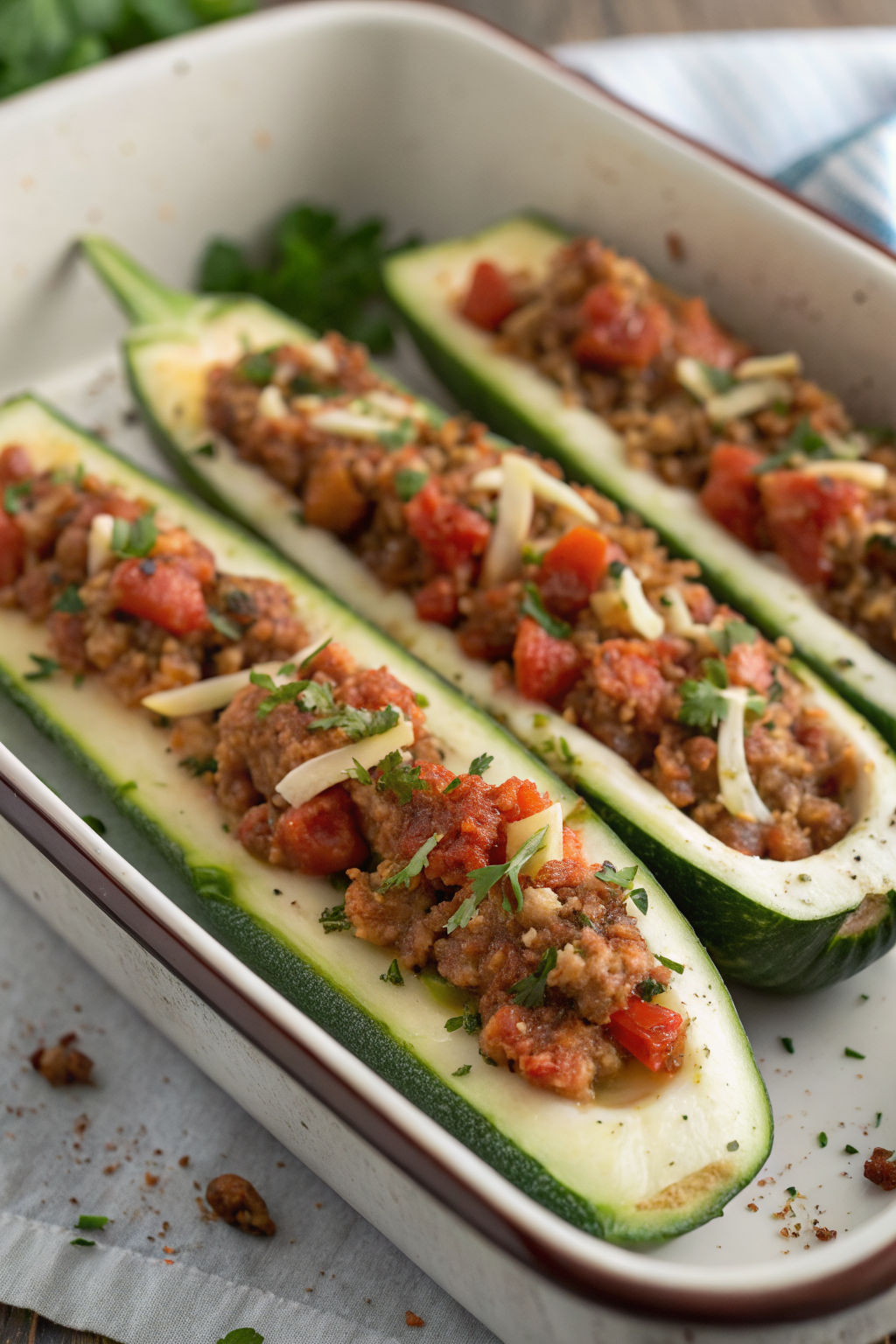 Easy Ground Beef Zucchini Boats Recipe