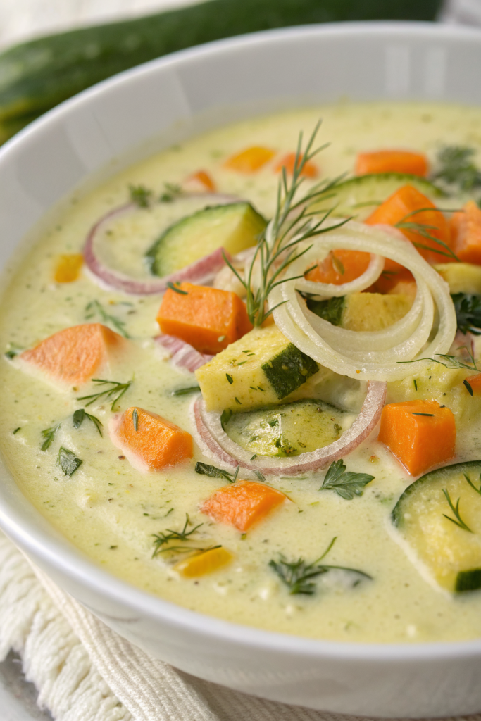 Easy Healthy Creamy Zucchini Soup Recipe
