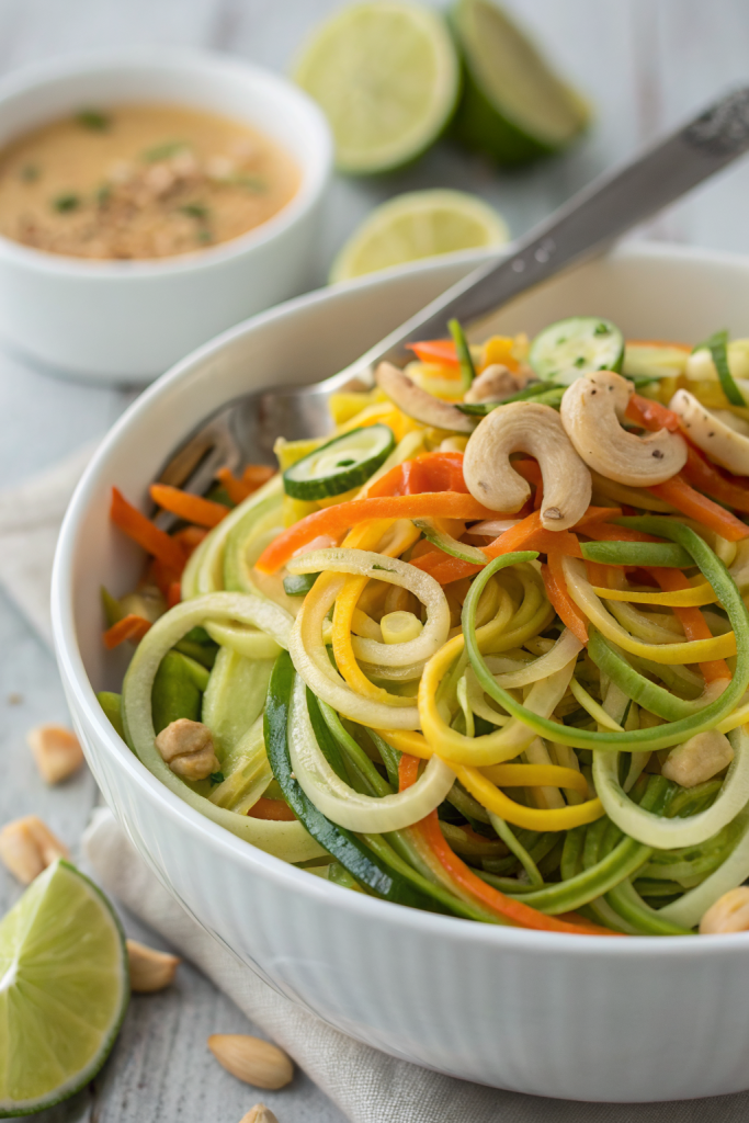Garlic Lime Cashew Zoodles Recipe