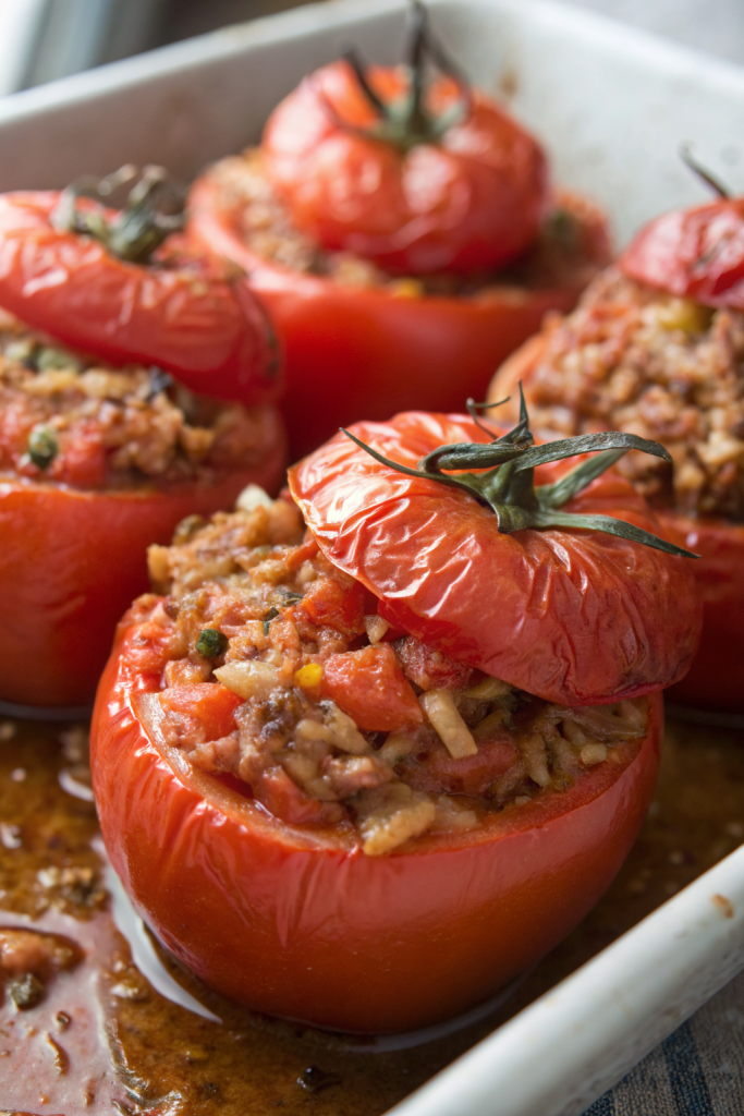 Greek Stuffed Tomatoes Recipe