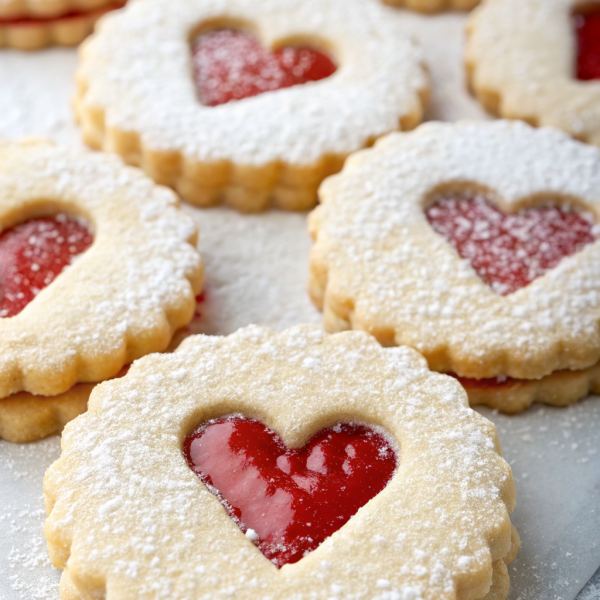 Heart Shaped Jam Cookies Recipe