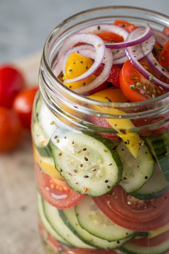 Marinated Cucumbers Onions and Tomatoes Recipe