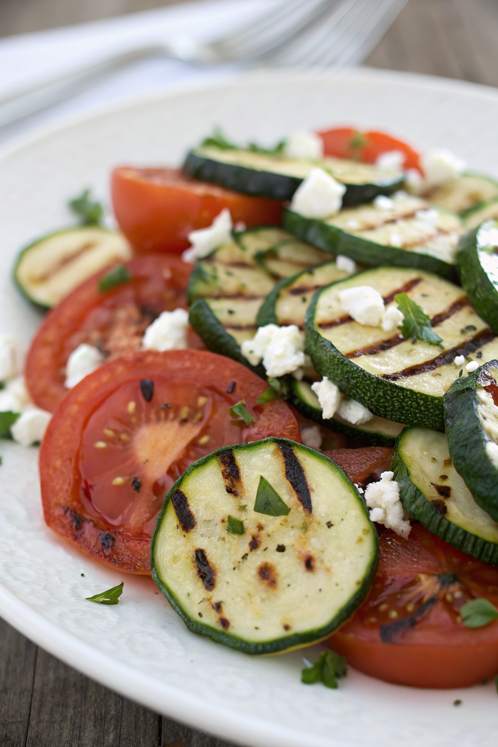Mediterranean Style Grilled Zucchini Salad