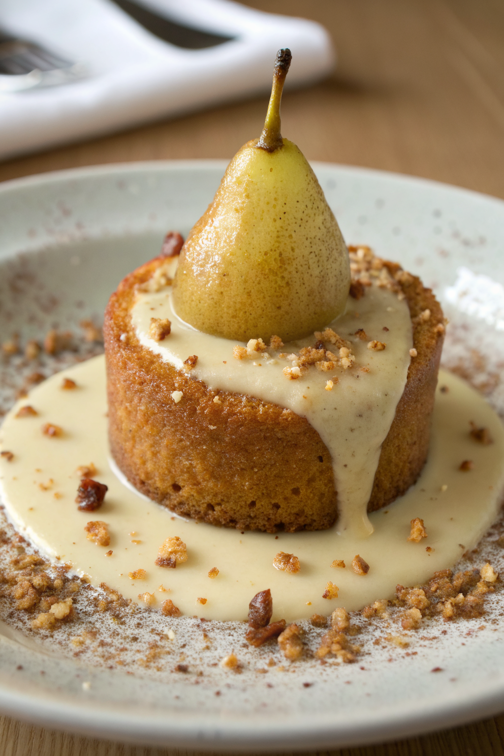 Poached Pear Cardamom Cakes Recipe