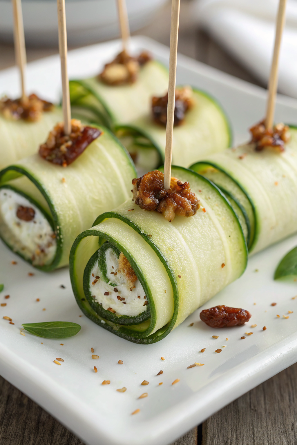Roasted Zucchini Rolls with Guacamole Recipe