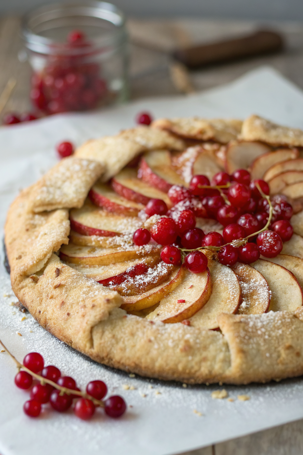 Shortbread Pie with Berry and Apple Filling