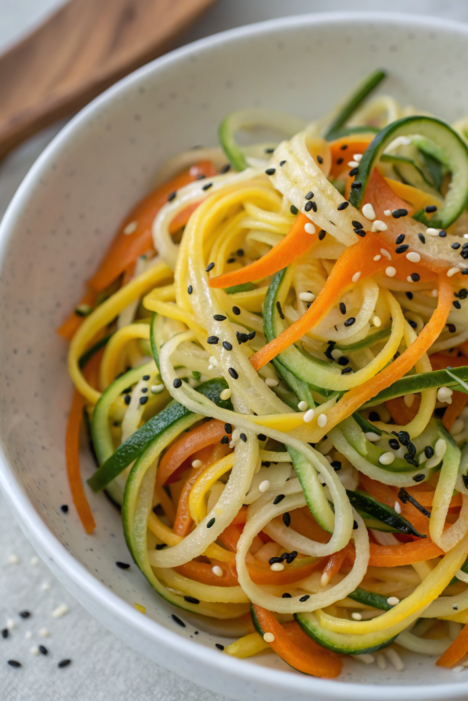 Spiralized Carrot Zucchini Salad