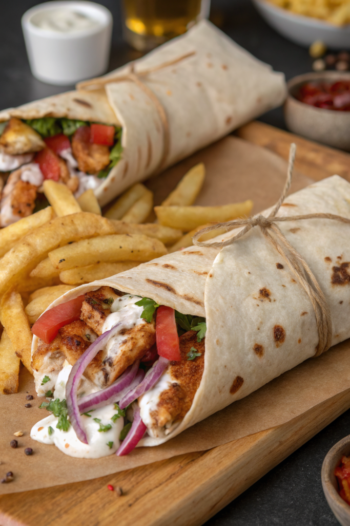 Chicken Sharwama Wrap with garlic sauce