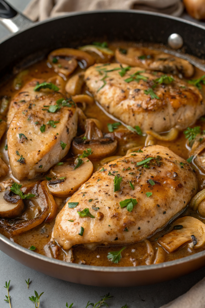 Cider Braised Chicken With Caramelized Onions Recipe