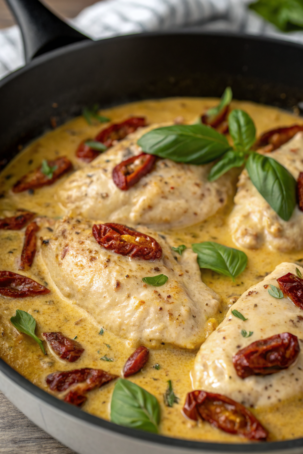 Creamy Chicken Breast in Spinach Parmesan Sauce Recipe