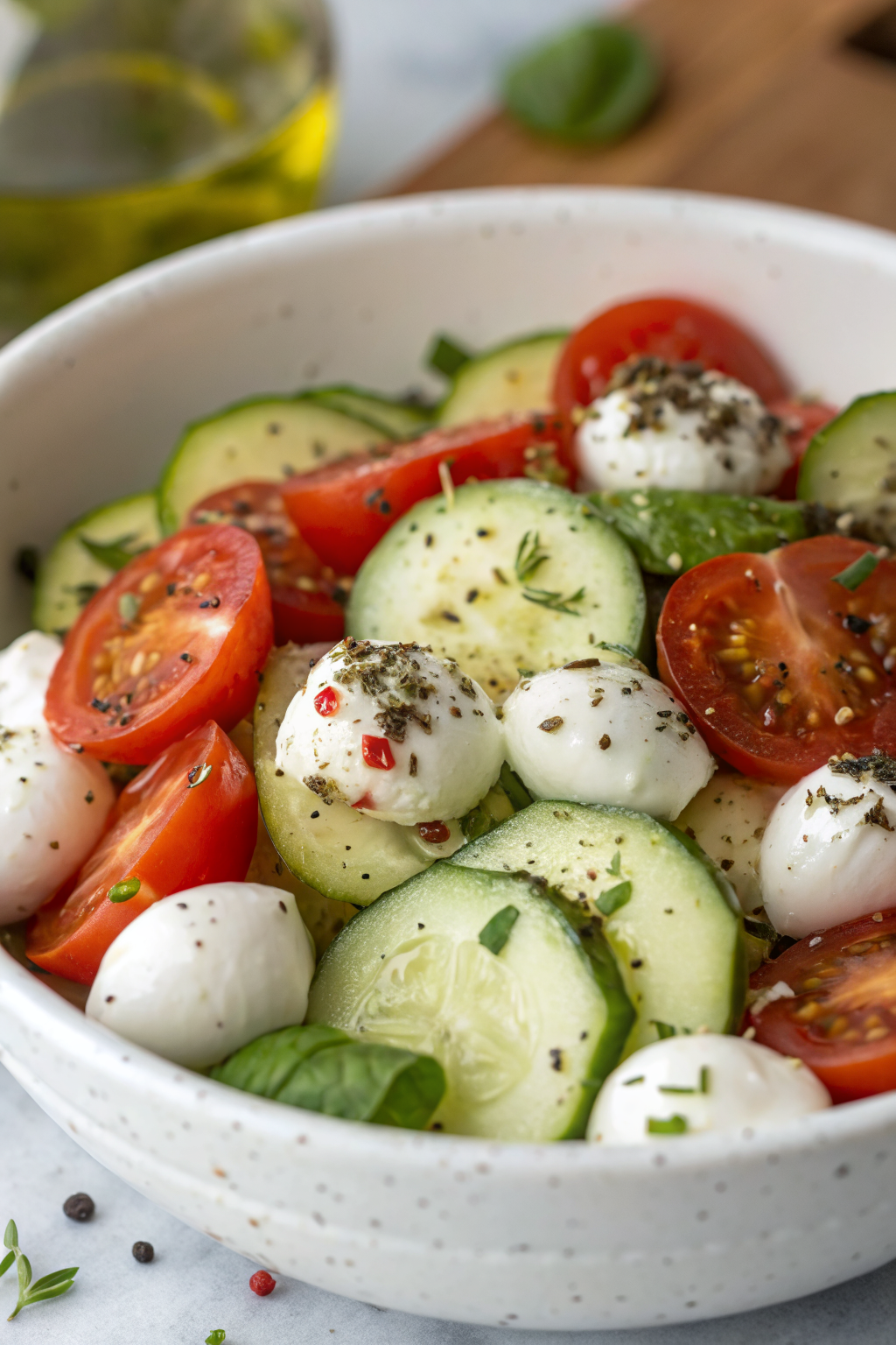 Easy Cucumber Caprese Salad Recipe